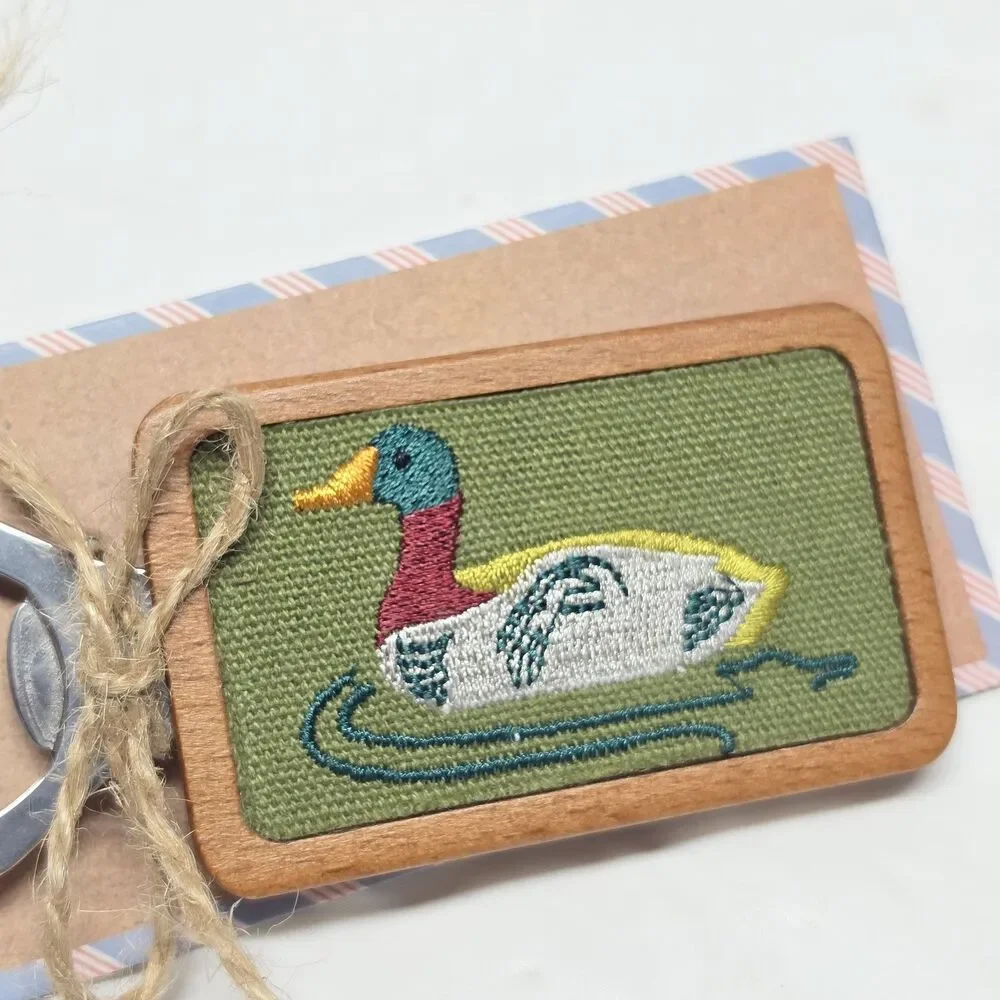 Anthropologie MUD PIE Embroidered Duck Bottle Opener NWT Hunting Retro